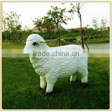 Customized garden decoration life like poly stone white sheep statue supplier