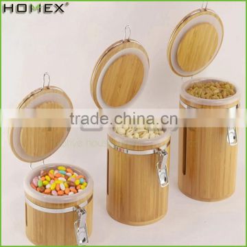 Top Grade Bamboo Bulk Food Tea Cookie Canister With Bamboo Airtight Lid/Homex_Factory