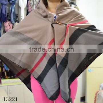Fashion hot button jacquard cashmere plaid checked pashmina shawl