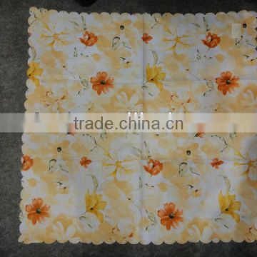 orange flower printed table cloth