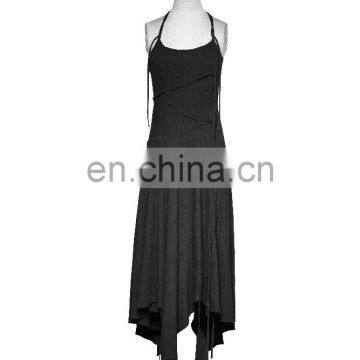 Punk Rave PQ-185 casual black asymmetrical halterneck dress