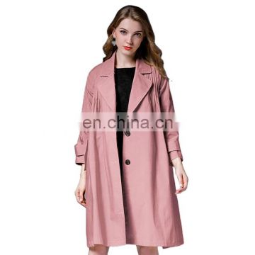 TWOTWINSTYLE 2019 Autumn Women's Windbreakers Lapel Long Sleeve Single Breasted Loose Trench Coat