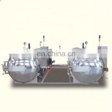 Double-pot parallel sterilization pot spraying type for tuna fish