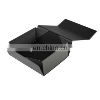 Black Luxury Folding  paper box With Magnetic Closure