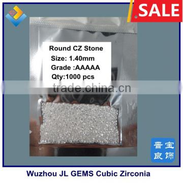 1.4mm Small Size Round White Cubic Zirconia Gemstones