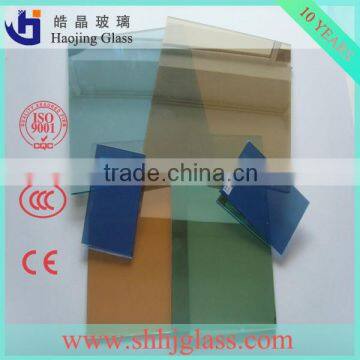 haojing 3mm light green reflective glass float glass price with CE&ISO9001