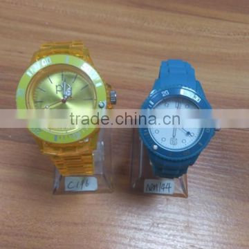 Sport style case combined alloy with plastic silicone watch