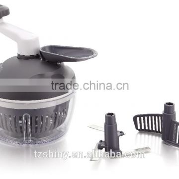 3 in 1 Promotional Plastic Salad Spinner with Cutter Plastic Food Processor and Chopper with Sauce Mixer