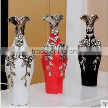 hand made rose ceramic silver wedding vases wholesale for home deco