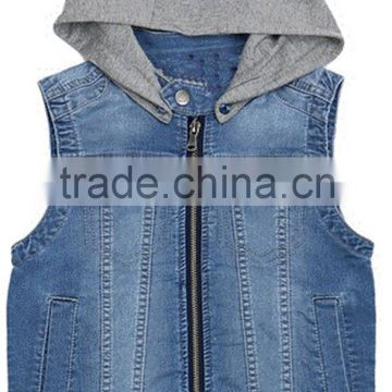 2016 Boys pure cotton windproof keep warm Winter jeans vest