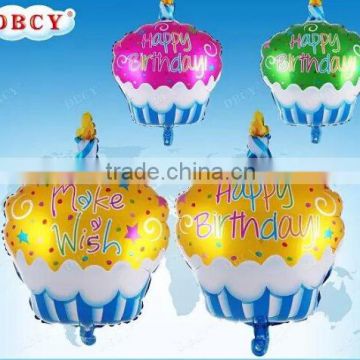 2015 new arrival 48*68.5cm birthday cake with candle foil helium balloons for kids birthday