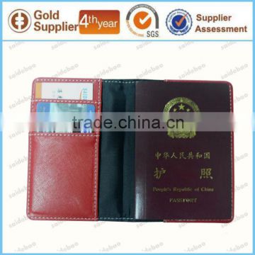 2016 newest high quality beautiful hand made leather passport holder with card holder inside