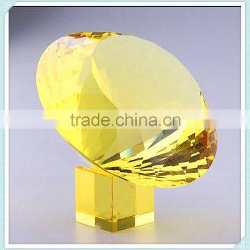 Wholesale New Fashion Yellow Crystal Diamond Paperweight For Hotel Decoration