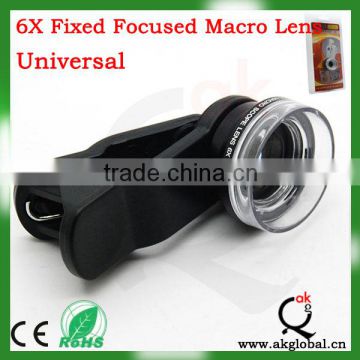 Mobile Phone Macro Lens,6X Fixed Focus Macro Scope Cellphone Lens,Clip On Lens