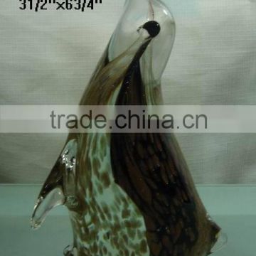 handmade art glass decorative penguin sculpture