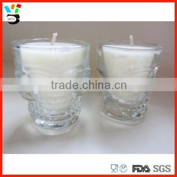 Choice Of Scent Unique Design Skull Shot Glass Soy Candle
