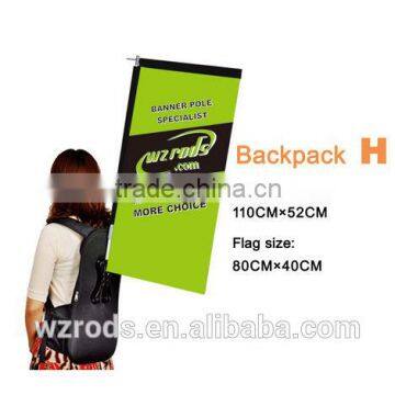 Outdoor advertising backpack flag