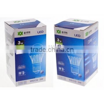 LED bulb box,300gsm C1S white board paper box in size 53*53*95mm
