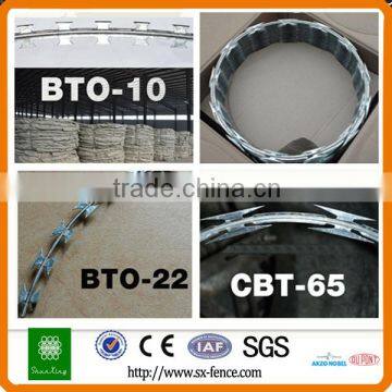 Galvanized Cheap BTO CBT Type Protective Razor Wire Concertina Wire