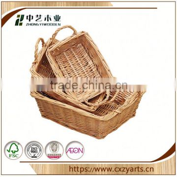 Newly designed Accept OEM rustic hinging handmade large wicker basket no handles