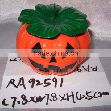 factory direct halloween ceramic candle holder with pumpkin design for supply