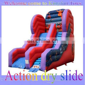 Action inflatable dry slide