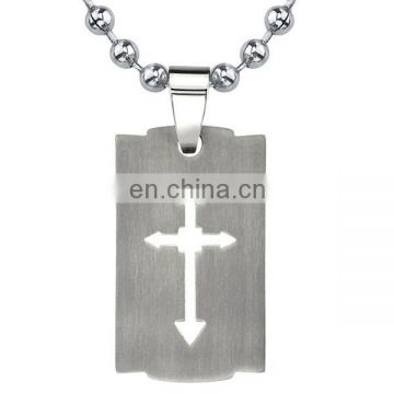 Hollow out cross 925 sterling silver dog tags