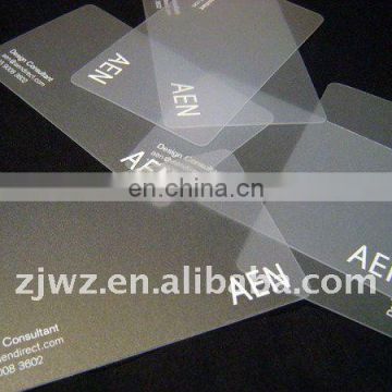 transparent PVC business card