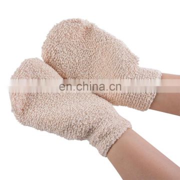 Natural Bamboo Fiber Bath Exfoliating Glove Bathing Spa Glove Brush Scrub Glove for Shower