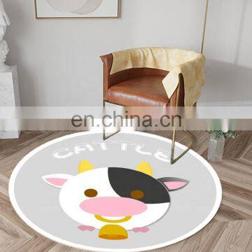 Household manufacturers 3d printed non-slip round flannel kitchen door mat