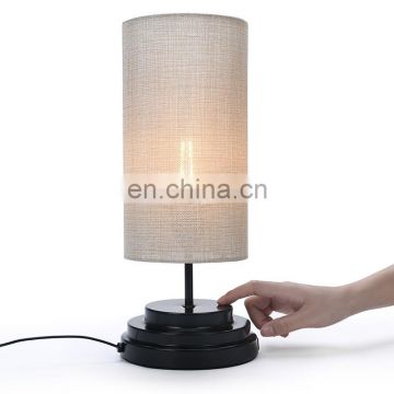 Bedroom Living room Linen Fabric Round Lampshade New Design Fancy Fabric Table Lamp