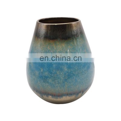 antique blue small luxury chinese porcelain ceramic flower vase set for home decor