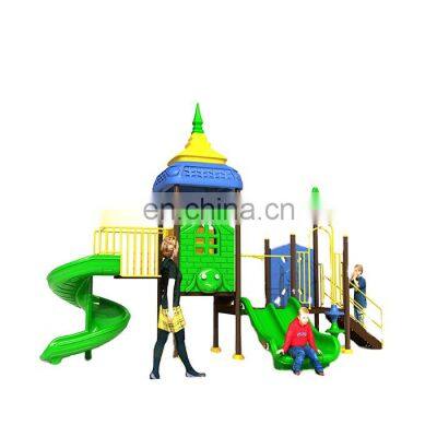 Kids toy outdoor temple style play equipment with double slide