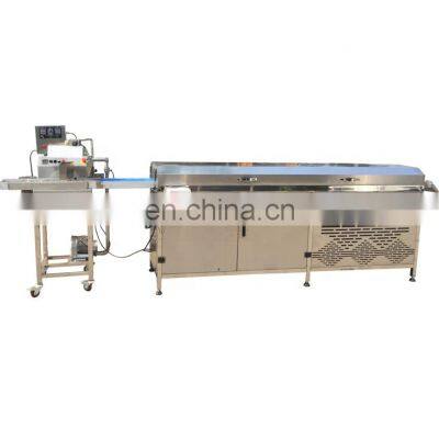 Wheel type mini chocolate enrober machine with cooling tunnel