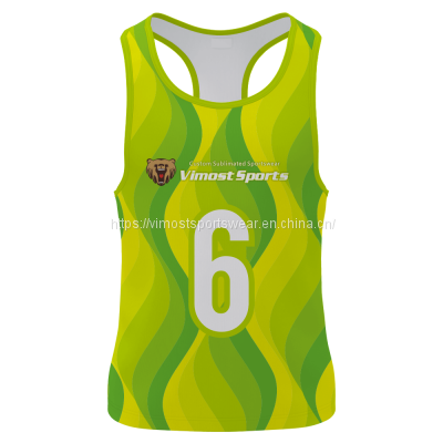 fashionable 100% polyester singlet with full dye-sub