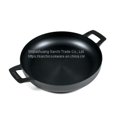 Kitchen Supply 11'' Round Polished Cast Iron Serving Dish Pan Oven Safe