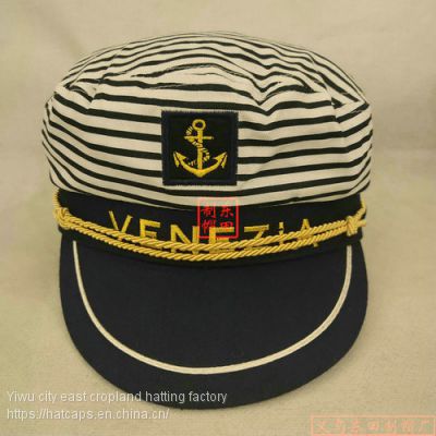 Young admiral captain cap buckle embroidery anchor the captain after sailing party hat Captain white hat each order a white/black