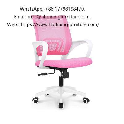 pink high back Armrest Swivel mesh office chair