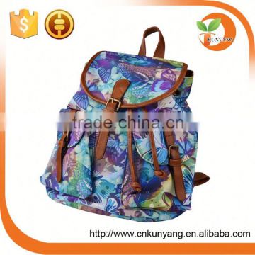 2016 Wholesale fashion backpack with flower imprint student bags
