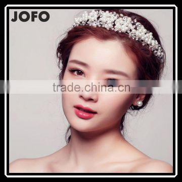 Charm Bridal Wedding Silver Crystal Rhinestone Flower Headband Tiara Hair Accessories Bridal Headwear