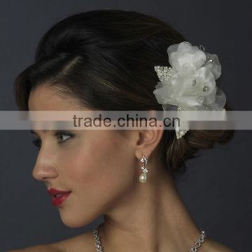 Pearl & Crystal Rhinestone Bridal Flower Hair Clip Wedding Hair Accessories