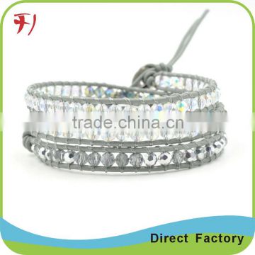 Fashion jewelry gemstone blue jade leather bracelet hot sales                        
                                                                                Supplier's Choice