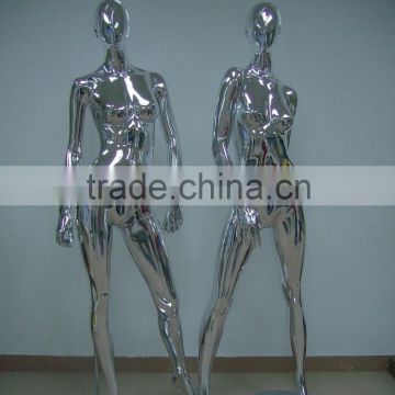 Fashion female chrome mannequin for apparel display