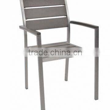 Popular outdoor brushed aluminum plstic wood garden chair