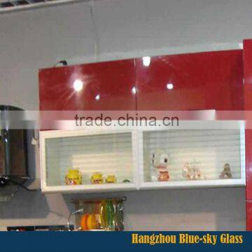 China competitive price clear or frosted kitchen cabinet glass with AS certificate