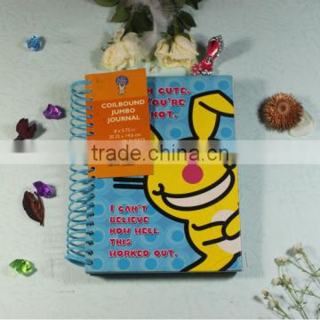 Cartoon wiro paper notebook with a tag.notebook wholesale