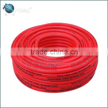 red color PVC high pressure power spray hoses with 3 layers, parallel crossing hose