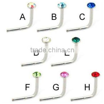 fashion body piercing jewelry crystal nose ring