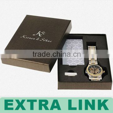 China Supplier Custom Logo Foldable Cardboard Black Men Custom Watch Pillow
