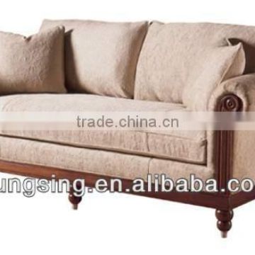 purple fabric elegant solid wood frame modern sofa